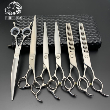 Professional Pet Grooming Scissors with Curved Blades and Bearings