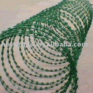 Hot dip galvanized razor wire fence