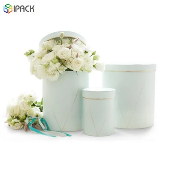 Custom Luxury Round Paper Flower Gift Hat Box