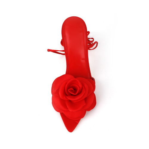 Elegant Floral Lace-Up Stiletto Heels