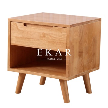 Modern Simple Oak Wood 1 Drawer Nightstand Bedside Table