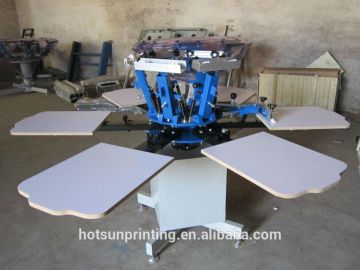 Manual DIY Full set 6 color 6 station t-shirt silk screen printing machine