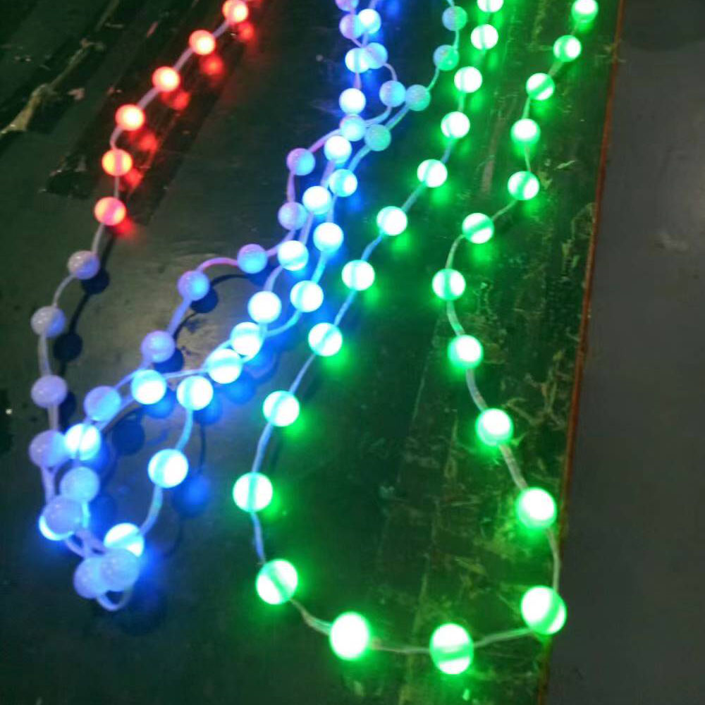 12V ဒီဂျစ်တယ် pixel ဘောလုံးကို RGB Lead Lighting String