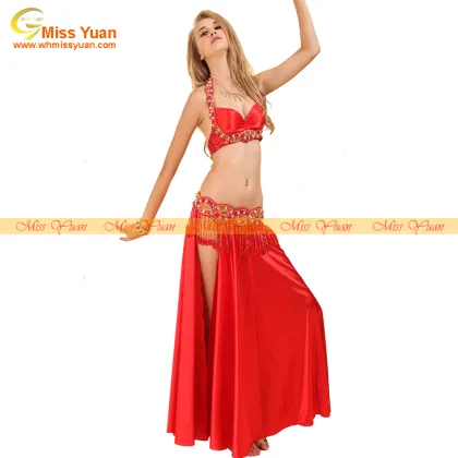 Unique handmade red india belly skirt lady