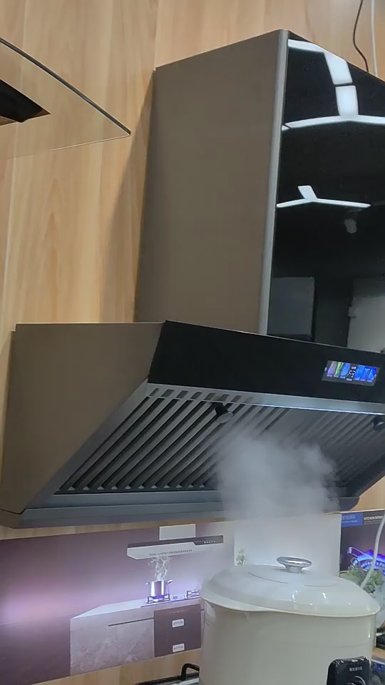 900mm Black Glass Thickness Stainless Steel  Exhaust Vent Range Hood Kitchen Chimney Cooker Exhaust Hood