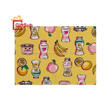 Tavolino da tavolo beige da 30x40 cm stampato personalizzato per decorazione della sala da pranzo: placche di lino vuota sublimazione