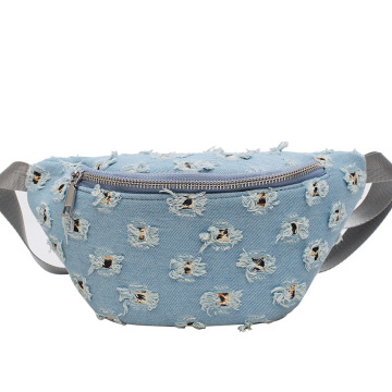 Fashion Women Ladies Blue Jean Waist Belt Bumbag Female Festival Denim Fanny Pack Waist Bags for Travel