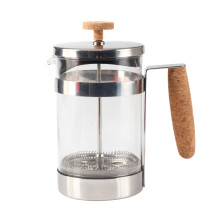 glass coffee french press with soft wood handle