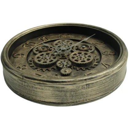 Mechanical Gear Industrial Wind Hanging Clock 16 inch Arabic Scale Retro Clock