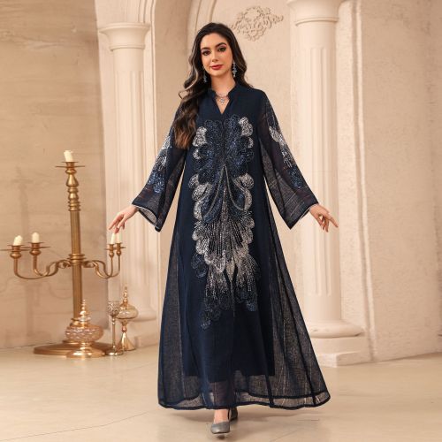 منجوق Kaftan Abaya با طراحی زیبا با پولک دوزی