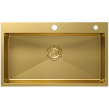 Goldenes Waschbecken aus Edelstahl
