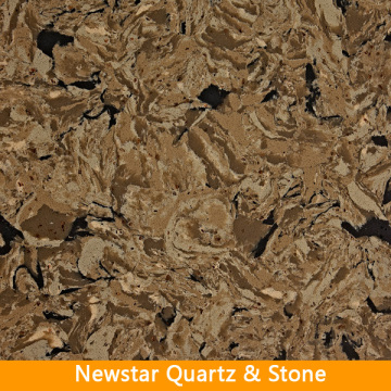 NQ6026X-Newstar China Bole Dark Brown Quartz Slab for Cabinet countertop