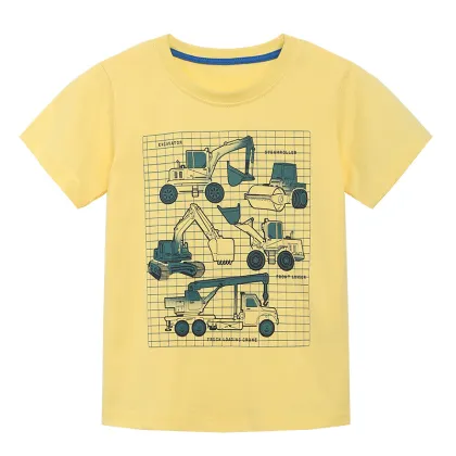 Summer Boys' Cotton T-Shirts with Trendy Cartoon Graphics