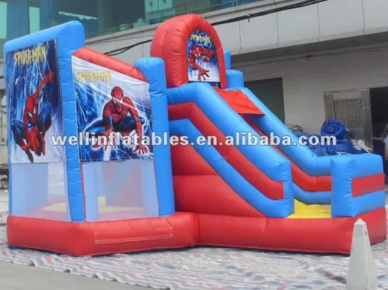 2013 hot sale inflatable spiderman combo / spiderman castle slide