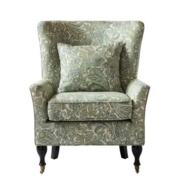 Flower Fabric Leisure Armed Accent Chair with Casters