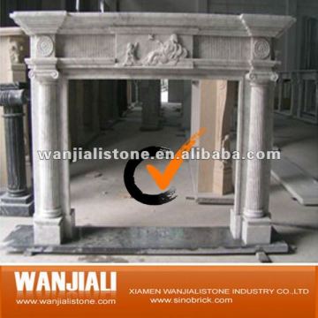 indoor carved marble fireplace