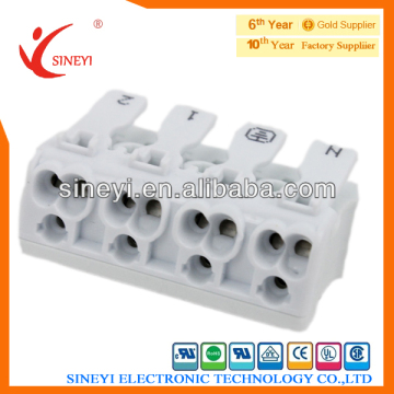 Sineyi-009 Yuyao UL EC white PA66 type 2 Side 4 poles hood type solderless insulated flame retardant 923 PCB terminal block