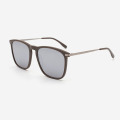 Square Acetate And Metal Combined Unisex Sunglasses 23A8114