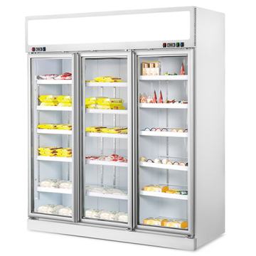 Commercial 3 Glass Door Freezer for Supermarkets