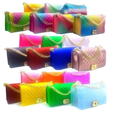 Mode Clear Crossbody Bag: Buntes PVC -Gelee -Geldbörsen und Taschen
