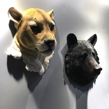 2024 American Resin Lion Head Wall Decoration for Living Room Bar Art Pendant Gift Totem