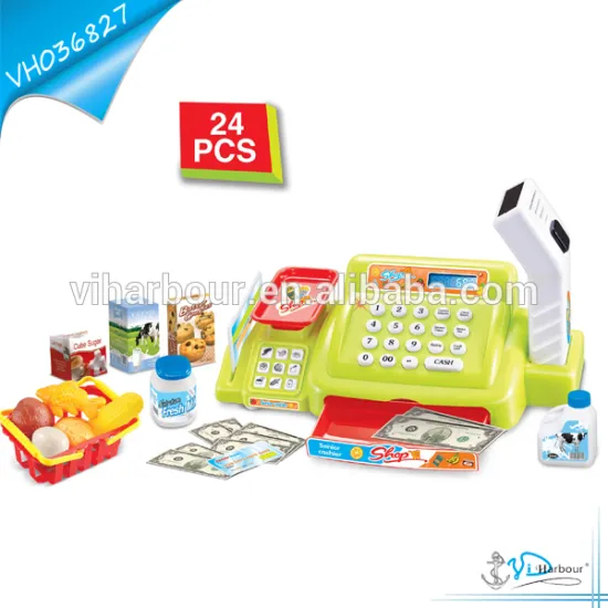 Electric Kids Play Cash Register Toy Shop Counter Set