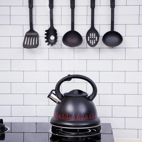 Tater Kettle Black Flame Pattern Stainless Steel