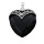 Black Onyx Antique Silver Alloy Heart Pendant for DIY Making Jewelry