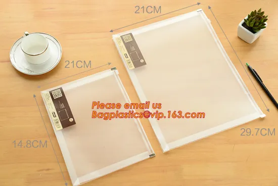 Cheap promotional clear zip lock waterproofe plastic pvc zipper file folder bag