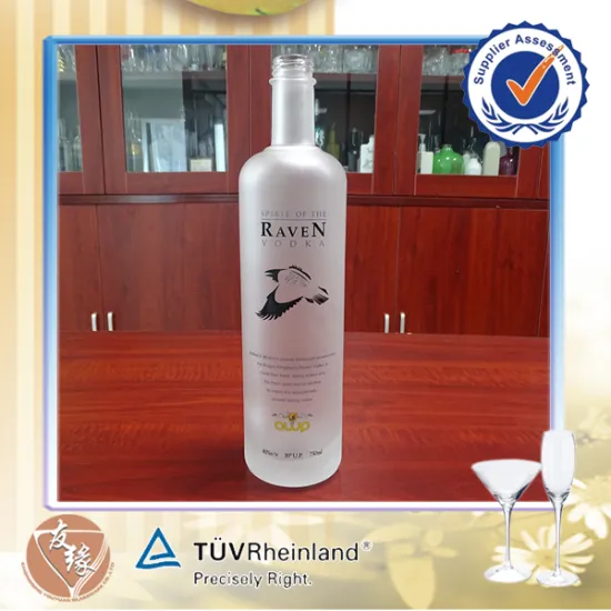 wholesale custom design label liquor clear glass gin bottle 75cl