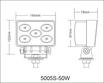 50 watt led work light 10w*5 leds C REE square