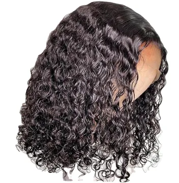 Factory Price Wholesale Cuticle Aligned Unprocessed 13*4&4*4 Brazilian Hair Water Wave Kinky Curly Human Hair Lace Front Wig