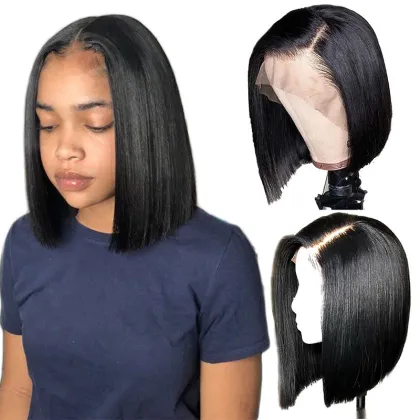 New design short bob wig lace front, Straight Bob Wig 13x4 lace frontal bob wigs, 10-16 Inchshort bob human hair wigs