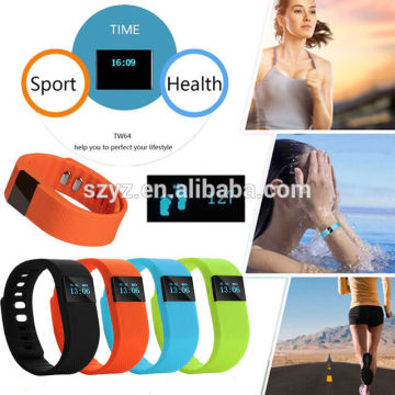 2016 TW64 Bluetooth4.0 Fitness Tracker Cicret Smart Watch Wristband Bracelet For IOS Android