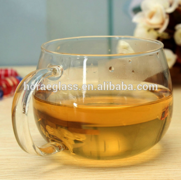 New Arrival 300ml Glass Cup Heat Resisting Clear Handmade Crystal Mini kungfu Tea Coffee Milk Tea Round Drink Mug