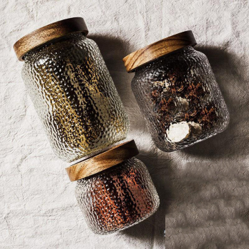 Vasos de armazenamento de cozinha acacia com tampa de cortiça - recipiente de garrafa selado com feijão de café