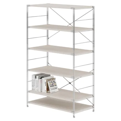 Modern Industrial Wooden Bookcase - Modular Office Furniture Shelving