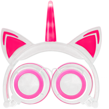 Glowing Unicorn Cat Ear LED Adjustable Foldable Headphones