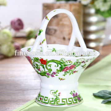 Elegant New Bone China Fruit Basket