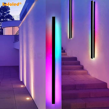 Modern outdoor linear wall lamps