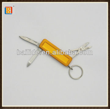 3 In 1 Simple Design Stainless Steel Pocket Knives Key Ring Knife Tool In China