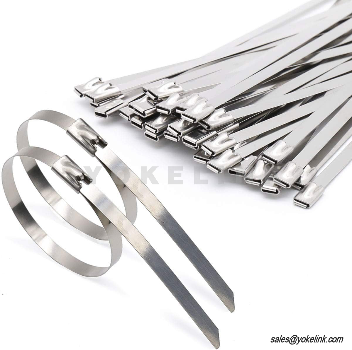 stainless steel cable tie(6) Stainless Steel Cable Tie with Self-Locking Ball Buckle