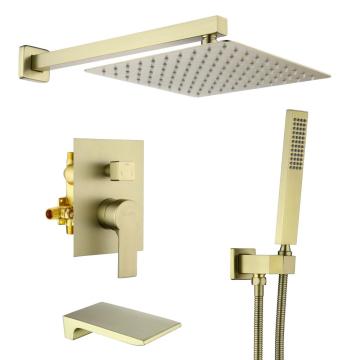 Wall Rainfall Shower Set with Waterfall Tub Spout