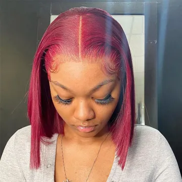 high light colored 99j 4x4 lace closure bob wig, 1b 99j burgundy red color human hair lace bob wigs