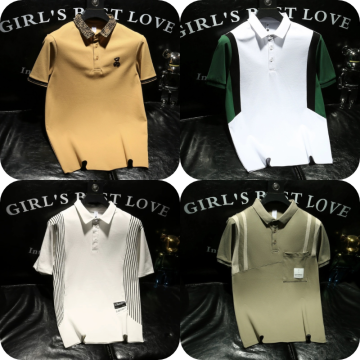 Custom Logo Embroidered Cotton Polyester Mens Golf Polo T-Shirts for High Quality Work Uniforms