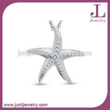 3D Bling Cz Stone Stainless Steel Fashion Starfish Pendant