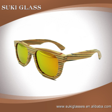 Wholesale bamboo frame skateboard color strap bamboo sunglasses