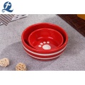 Water pet bowl Custom Red Ceramic Pet Food