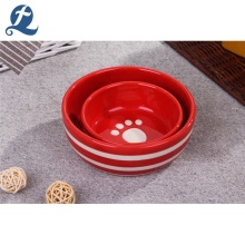 Water pet bowl Custom Red Ceramic Pet Food