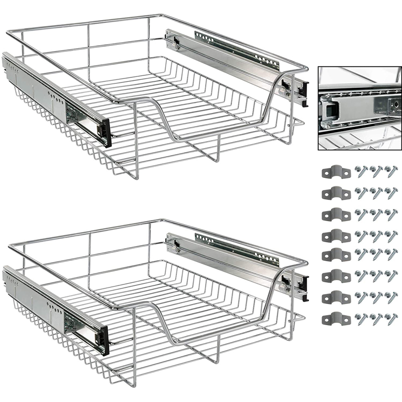 Width 50cm Telescopic Kitchen Handle-less Pull-out Basket